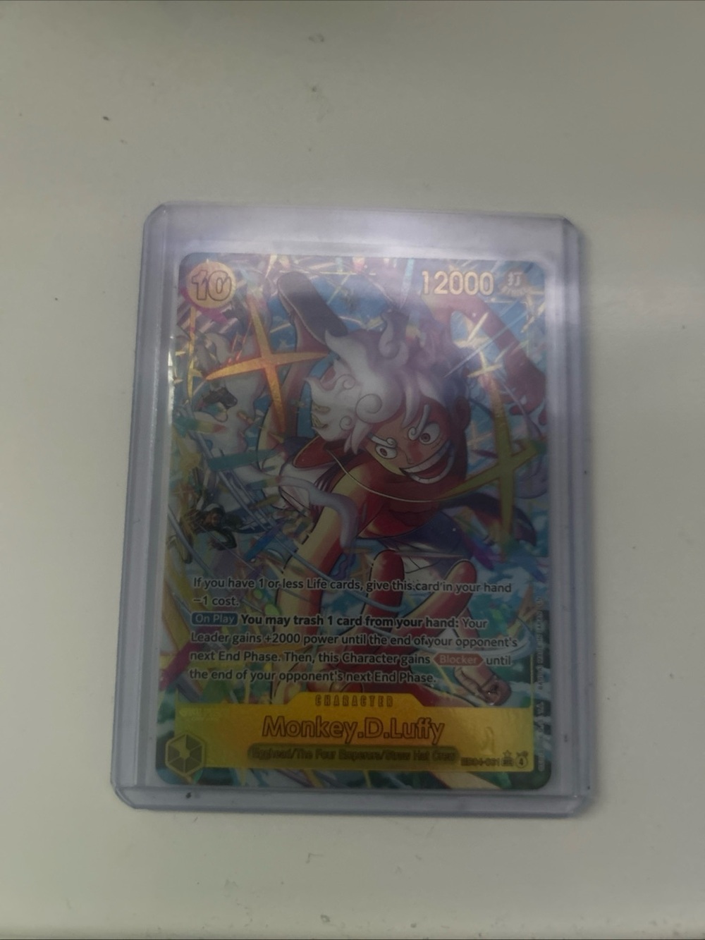 Onepiece Monkey D. Luffy Holographic Card - Red & Yellow